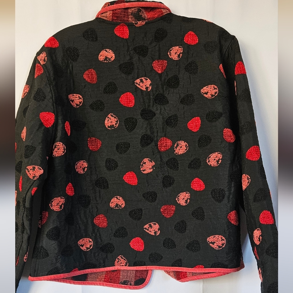Khangura red and black button jacket size large - Picture 5 of 11